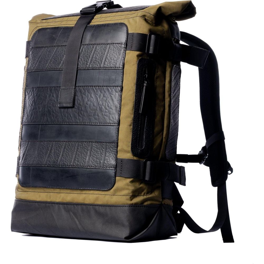 Water Resistant Roll Top Vegan Backpack