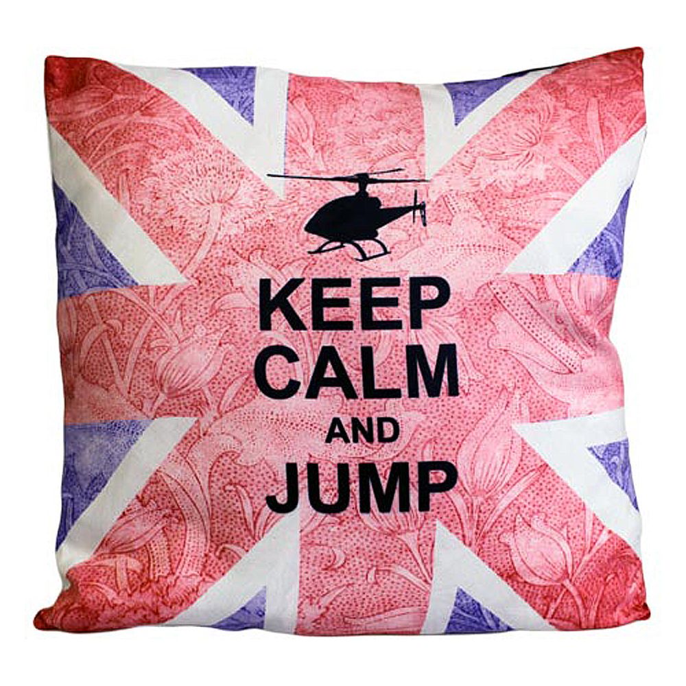 CUSCINI LETTERARI - Copricuscino in Juta lavata / Cotton pillow case  KEEP CALM AND JUMP - Size 40x40cm-0