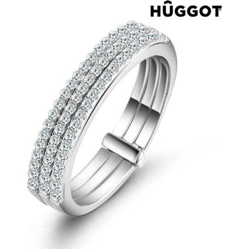 Load image into Gallery viewer, Hûggot Three 925 Sterling Silver Ring with Zircons-0
