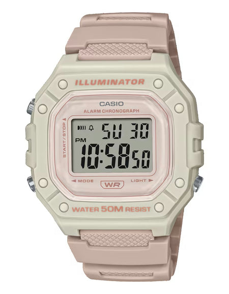 CASIO TIMELESS COLLECTION Mod. SPORT ILLUMINATOR WR 50M, ALARM, CHRONOGRAPH - LIGHT PINK - COLORED SERIE-0