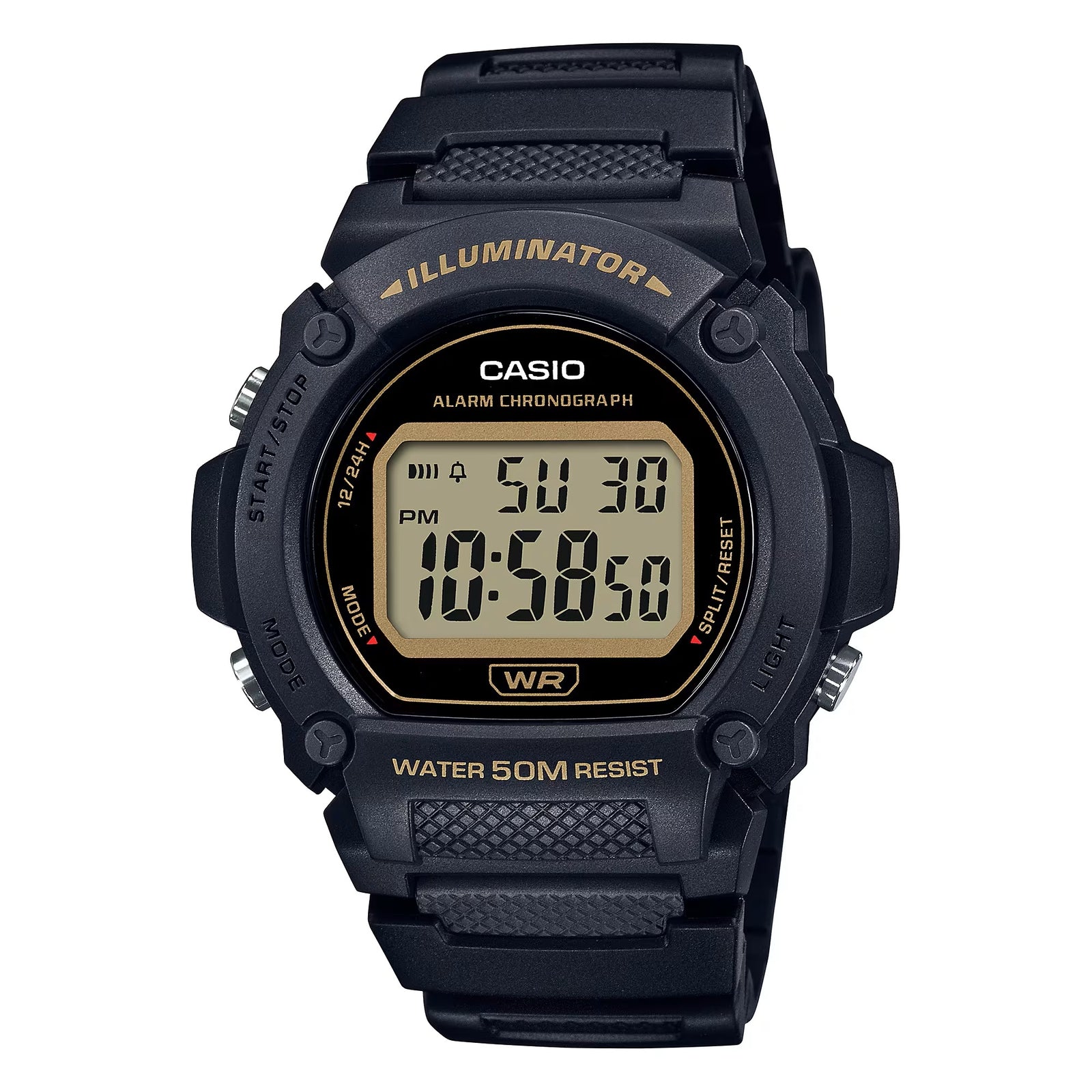 CASIO TIMELESS COLLECTION Mod. SPORT - ILLUMINATOR WR 50M, ALARM, CHRONOGRAPH - BLACK-0
