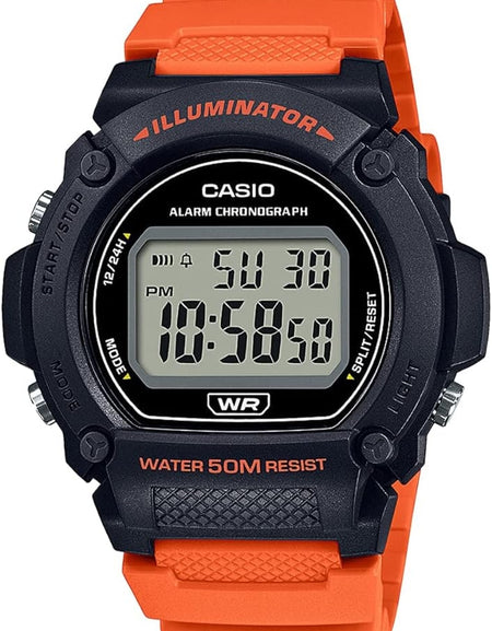CASIO TIMELESS COLLECTION Mod. SPORT- ILLUMINATOR, WR 50M, ALARM, CHRONOGRAPH - BLACK (Brilliant color strap)-0
