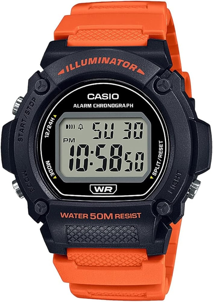 CASIO TIMELESS COLLECTION Mod. SPORT- ILLUMINATOR, WR 50M, ALARM, CHRONOGRAPH - BLACK (Brilliant color strap)-0