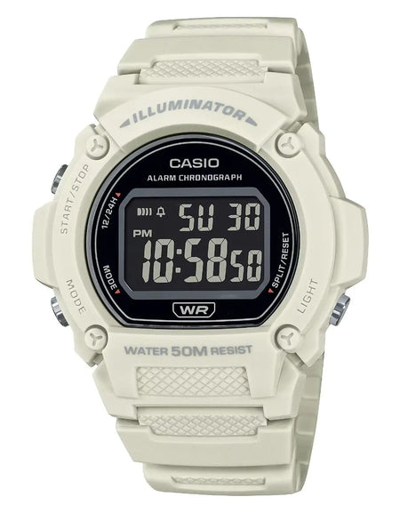 CASIO TIMELESS COLLECTION Mod. SPORT- ILLUMINATOR. WR 50M. ALARM. CHRONOGRAPH - WHITE - COLORED SERIE-0