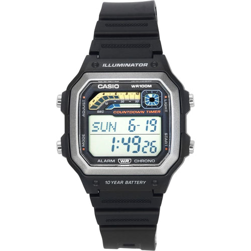 Load image into Gallery viewer, Casio Standard Digital Black Resin Strap Quartz WS-1600H-1A Men&#39;s Watch
