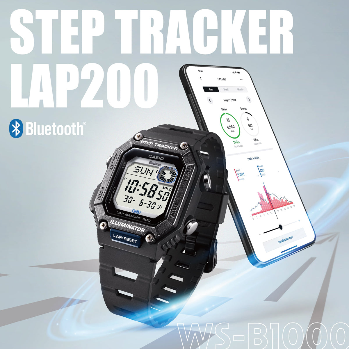 CASIO COLLECTION Mod. STEP TRACKER LAP 200 - BLACK-4