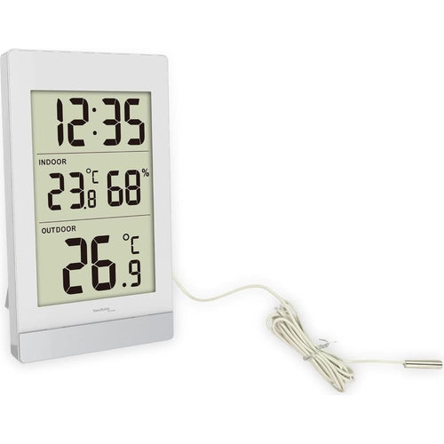 Load image into Gallery viewer, TECHNO LINE Mod. WS7039 - Termometro da parete/tavolo, temp/umidità int e temp est + cavetto sonda - Wall/table thermometer, int temp/humidity and ext temp with probe cable-0
