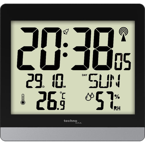 Load image into Gallery viewer, TECHNO LINE Mod. WS8014 - Orologio da parete radioc con temp, umidità, data (7 lingue) e allarme - Radio controlled wall clock with temp, humidity, date (7 languages) and alarm-0
