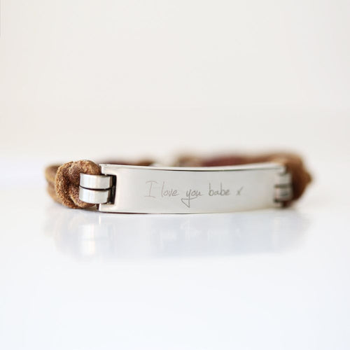 Load image into Gallery viewer, Men&#39;s Leather Tan Bracelet
