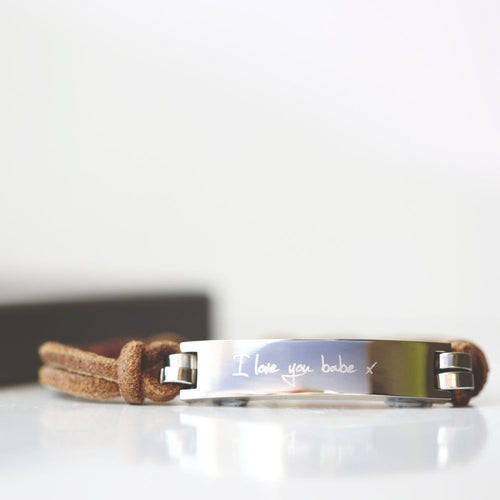 Load image into Gallery viewer, Men&#39;s Leather Tan Bracelet
