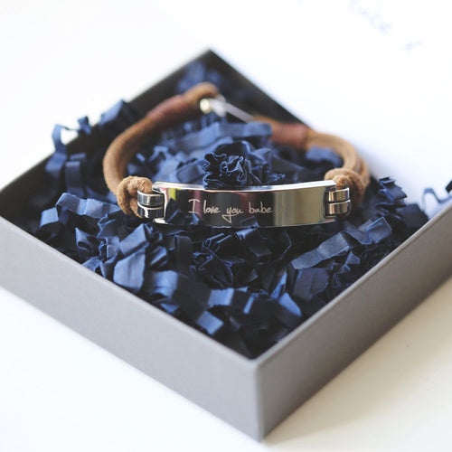 Load image into Gallery viewer, Men&#39;s Leather Tan Bracelet
