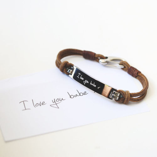 Load image into Gallery viewer, Men&#39;s Leather Tan Bracelet
