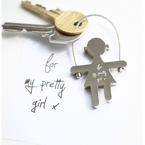 Load image into Gallery viewer, Skipping Sally Key Ring Handwriting Engraving
