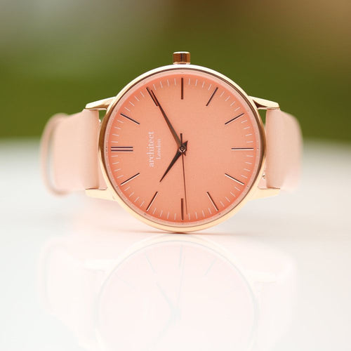 Load image into Gallery viewer, Ladies Architēct Coral - Handwriting Engraving + Light Pink Strap
