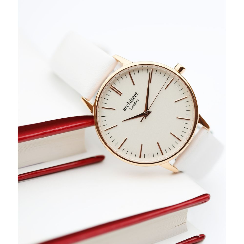 Ladies Architēct Blanc - Handwriting Engraving + White Strap