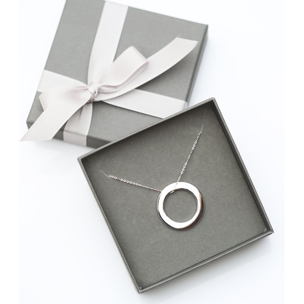 Sterling Silver Halo Necklace