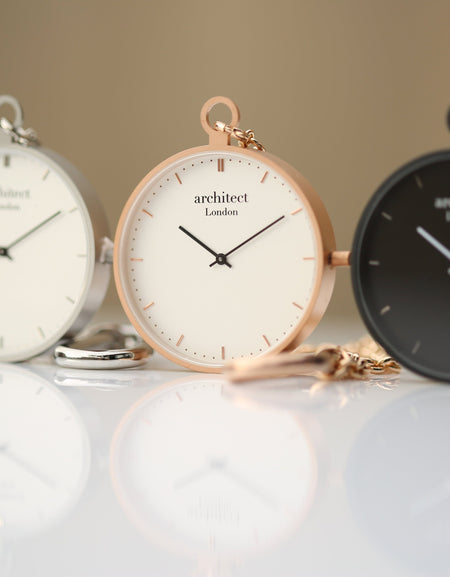 Modern Pocket Watch Silver - Modern Font Engraving