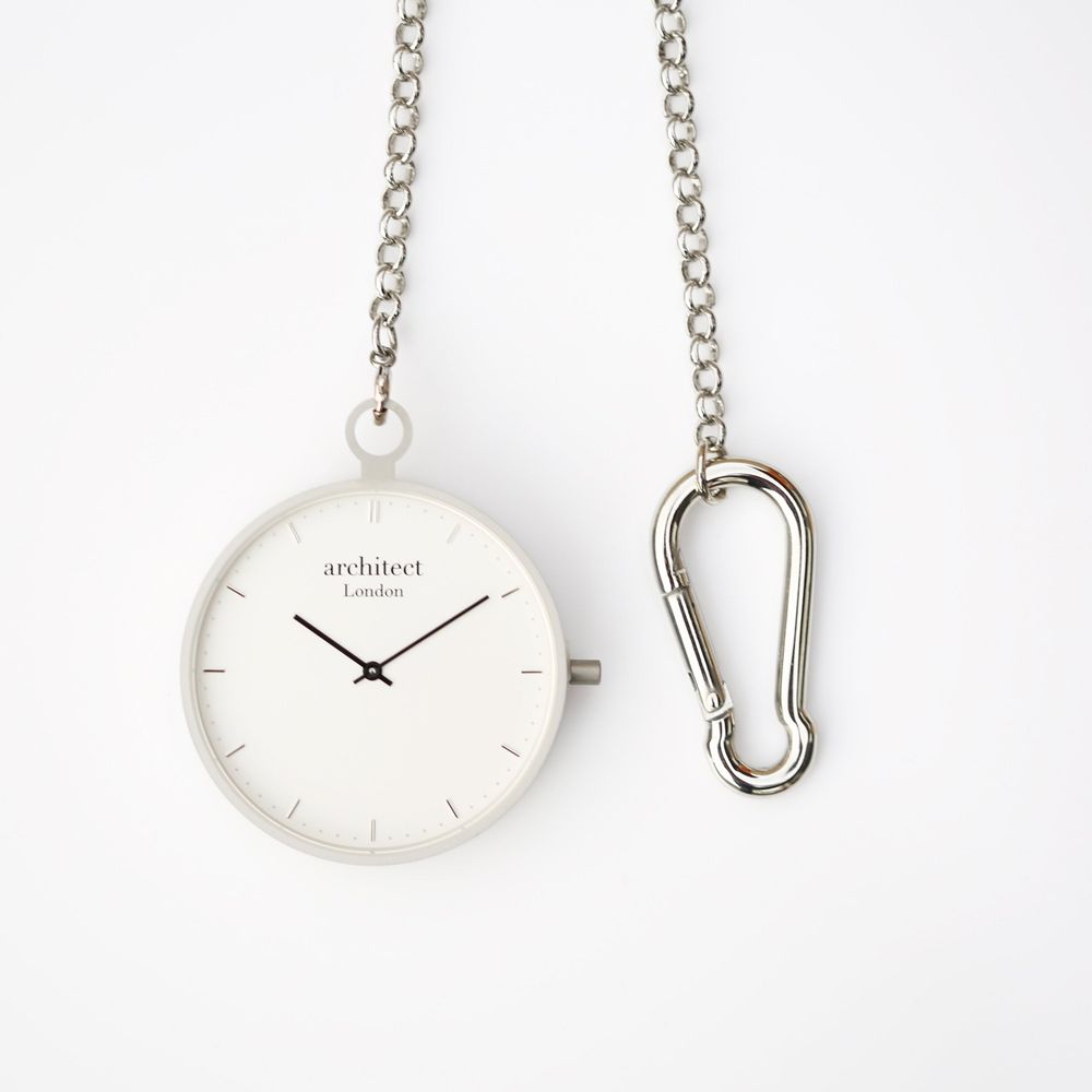 Modern Pocket Watch Silver - Modern Font Engraving