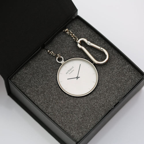 Load image into Gallery viewer, Modern Pocket Watch Silver - Modern Font Engraving
