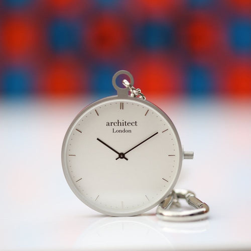 Load image into Gallery viewer, Modern Pocket Watch Silver - Modern Font Engraving
