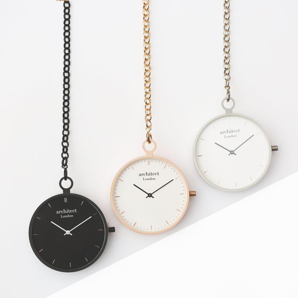 Modern Pocket Watch Rose Gold - Modern Font Engraving