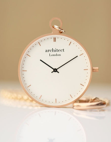 Modern Pocket Watch Rose Gold - Handwriting Engraving
