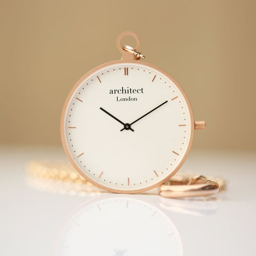 Load image into Gallery viewer, Modern Pocket Watch Rose Gold - Handwriting Engraving
