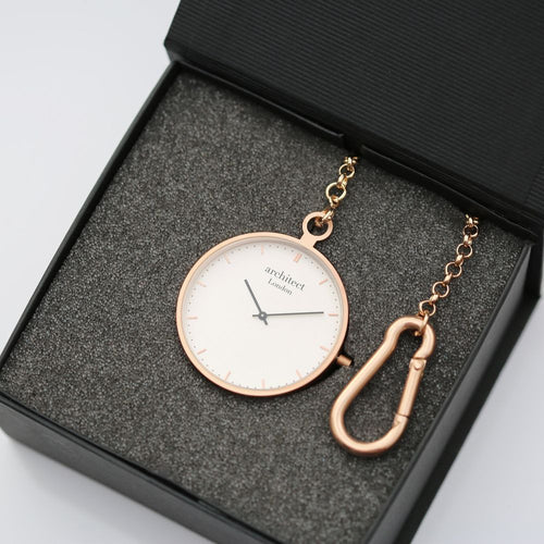 Load image into Gallery viewer, Modern Pocket Watch Rose Gold - Handwriting Engraving
