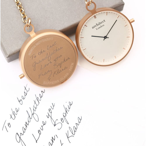 Load image into Gallery viewer, Modern Pocket Watch Rose Gold - Handwriting Engraving
