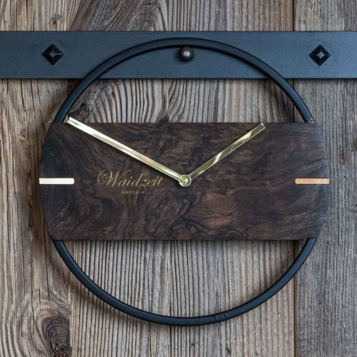 Load image into Gallery viewer, Waidzeit Wall Clock Novum Premium walnut
