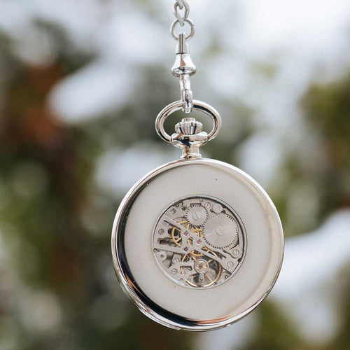 Load image into Gallery viewer, Waidzeit Franz Theodor Skeleton pocket watch black
