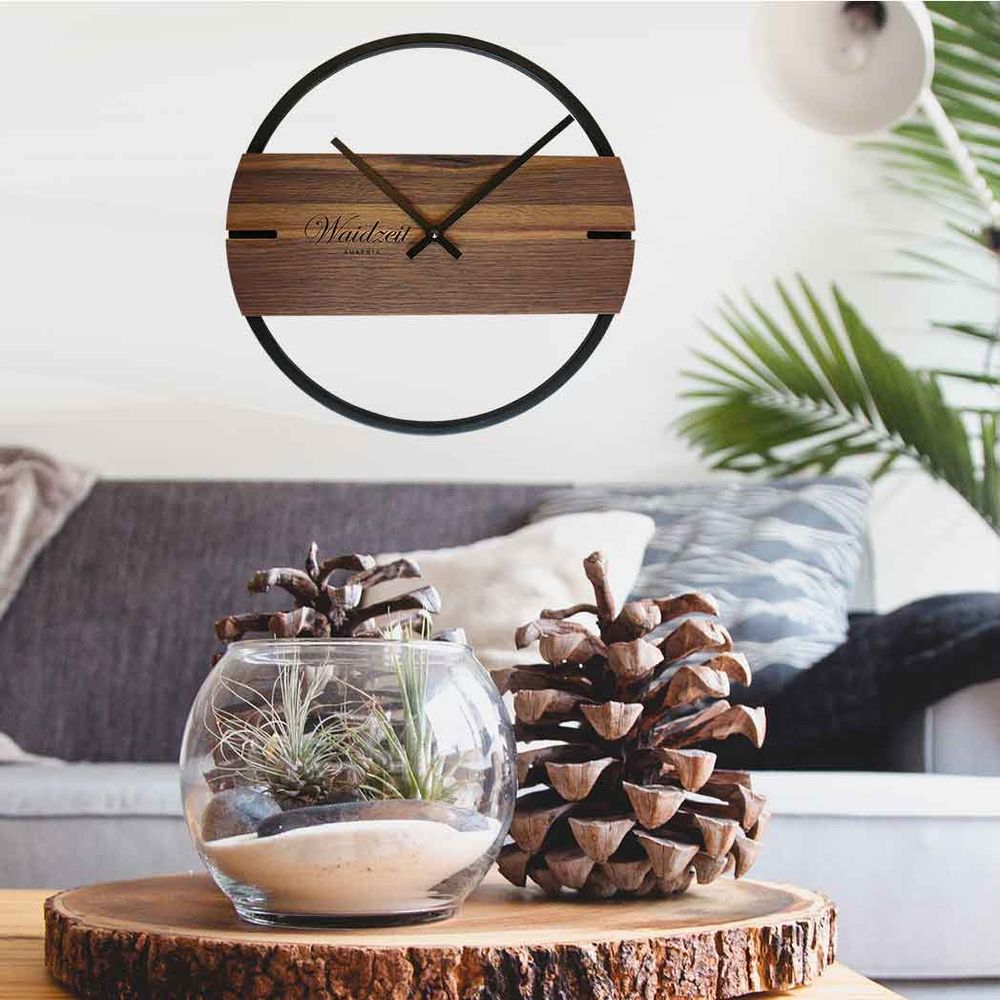 Waidzeit Wall Clock Novum walnut