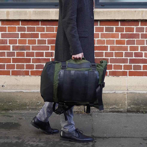 Load image into Gallery viewer, Water Resistant Roll Top Vegan Backpack
