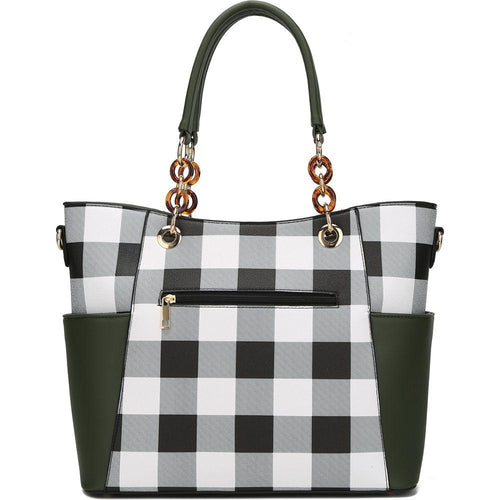 Load image into Gallery viewer, MKF Collection Mariely Checker Tote Handbag &amp; Wallet Set by Mia K
