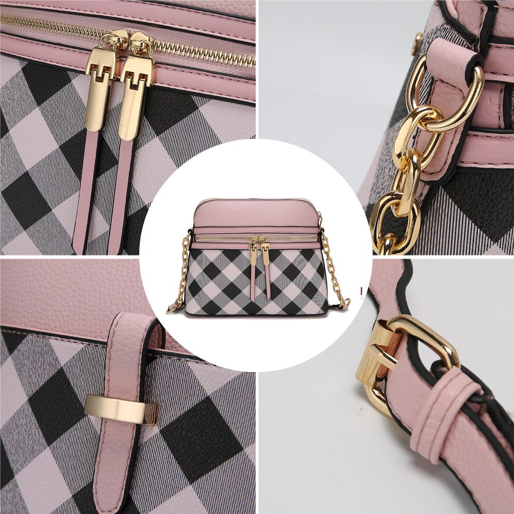 Suki Checkered Crossbody Handbag: Elevate Your Elegance