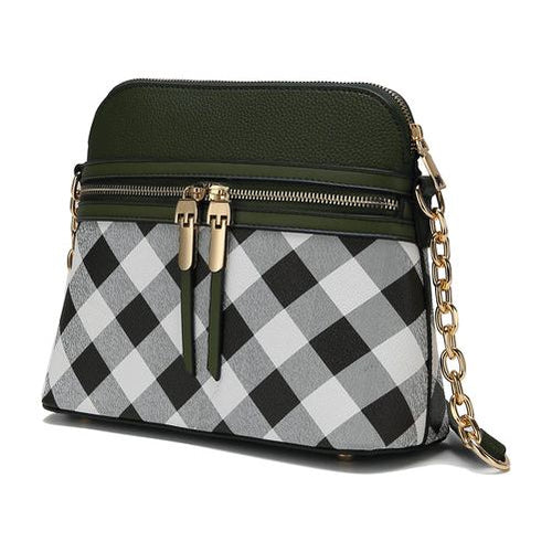 Load image into Gallery viewer, Suki Checkered Crossbody Handbag: Elevate Your Elegance
