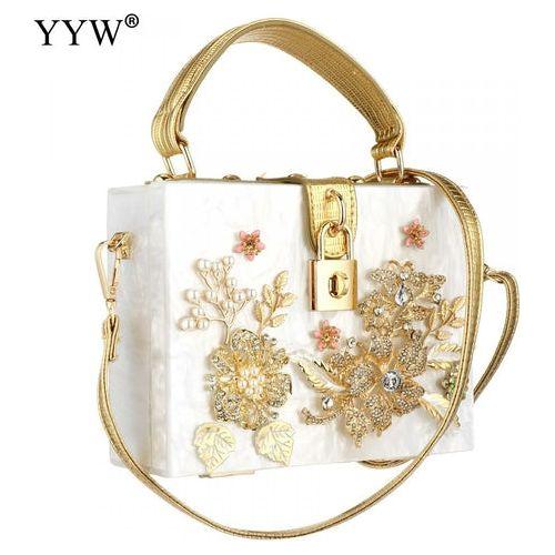 Load image into Gallery viewer, Acrylic Handbags Women 2022 Fashion Flower Shoulder Bags Evening Party
