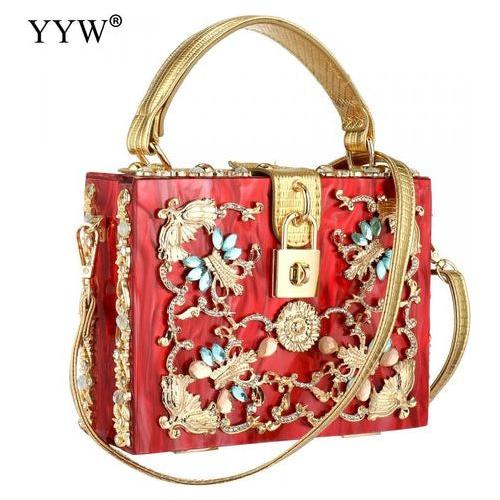 Load image into Gallery viewer, Acrylic Handbags Women 2022 Fashion Flower Shoulder Bags Evening Party
