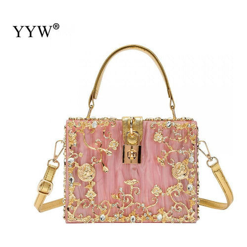 Load image into Gallery viewer, Acrylic Handbags Women 2022 Fashion Flower Shoulder Bags Evening Party
