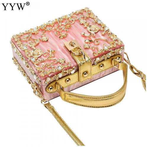 Load image into Gallery viewer, Acrylic Handbags Women 2022 Fashion Flower Shoulder Bags Evening Party
