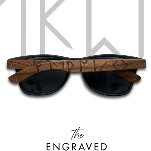 Load image into Gallery viewer, Eyewood | Engraved wooden sunglasses - Viking Runes-1
