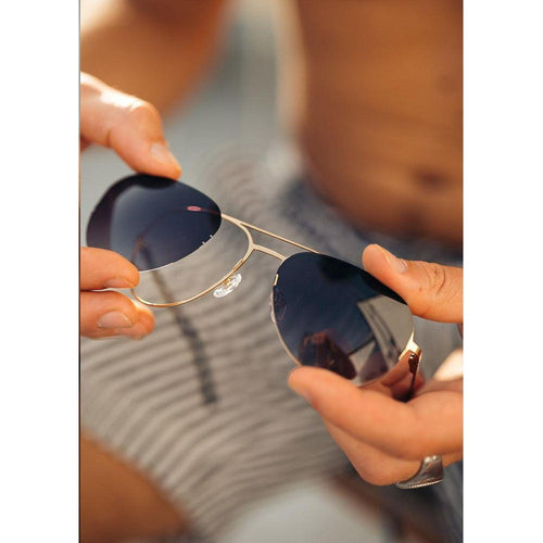 Load image into Gallery viewer, Titanium Aviator Sunglasses - V2 - 24K GOLD Plated
