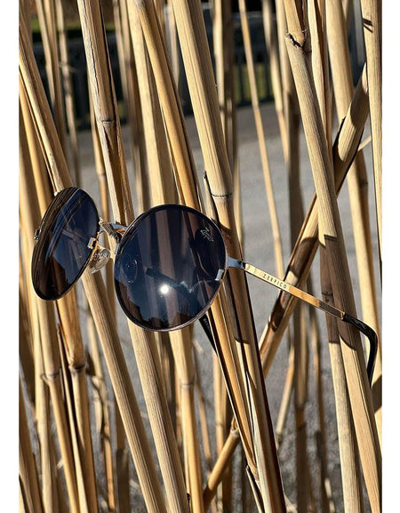 Titanium Round Sunglasses - V2 - 24K GOLD Plated