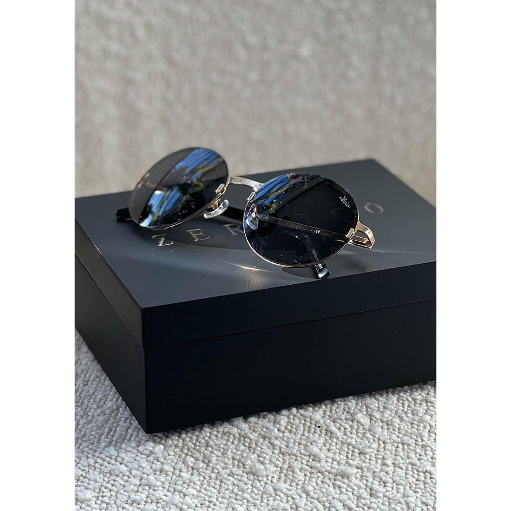 Titanium Round Sunglasses - V2 - 24K GOLD Plated