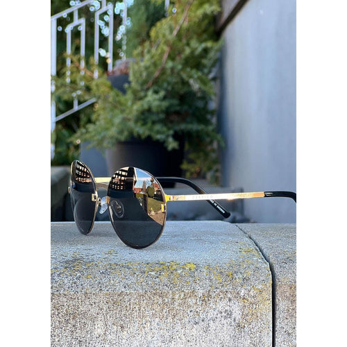 Load image into Gallery viewer, Titanium Round Sunglasses - V2 - 24K GOLD Plated
