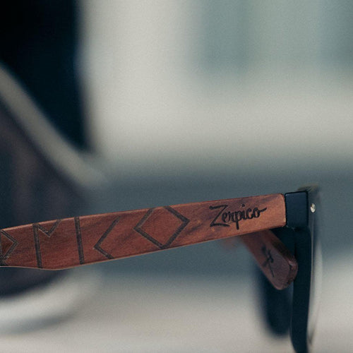 Load image into Gallery viewer, Eyewood | Engraved wooden sunglasses - Viking Runes-2
