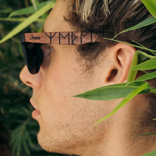 Load image into Gallery viewer, Eyewood | Engraved wooden sunglasses - Viking Runes-0
