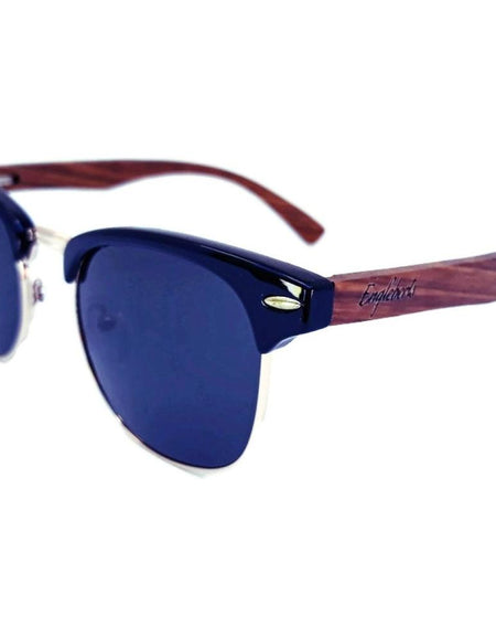 Real Walnut Wood Club Style Sunglasses, Polarized Lenses