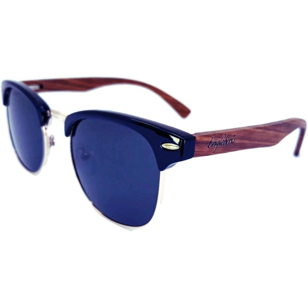 Real Walnut Wood Club Style Sunglasses, Polarized Lenses