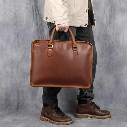 Load image into Gallery viewer, Hemming Leather Laptop Bag | Vintage Leather Briefcase
